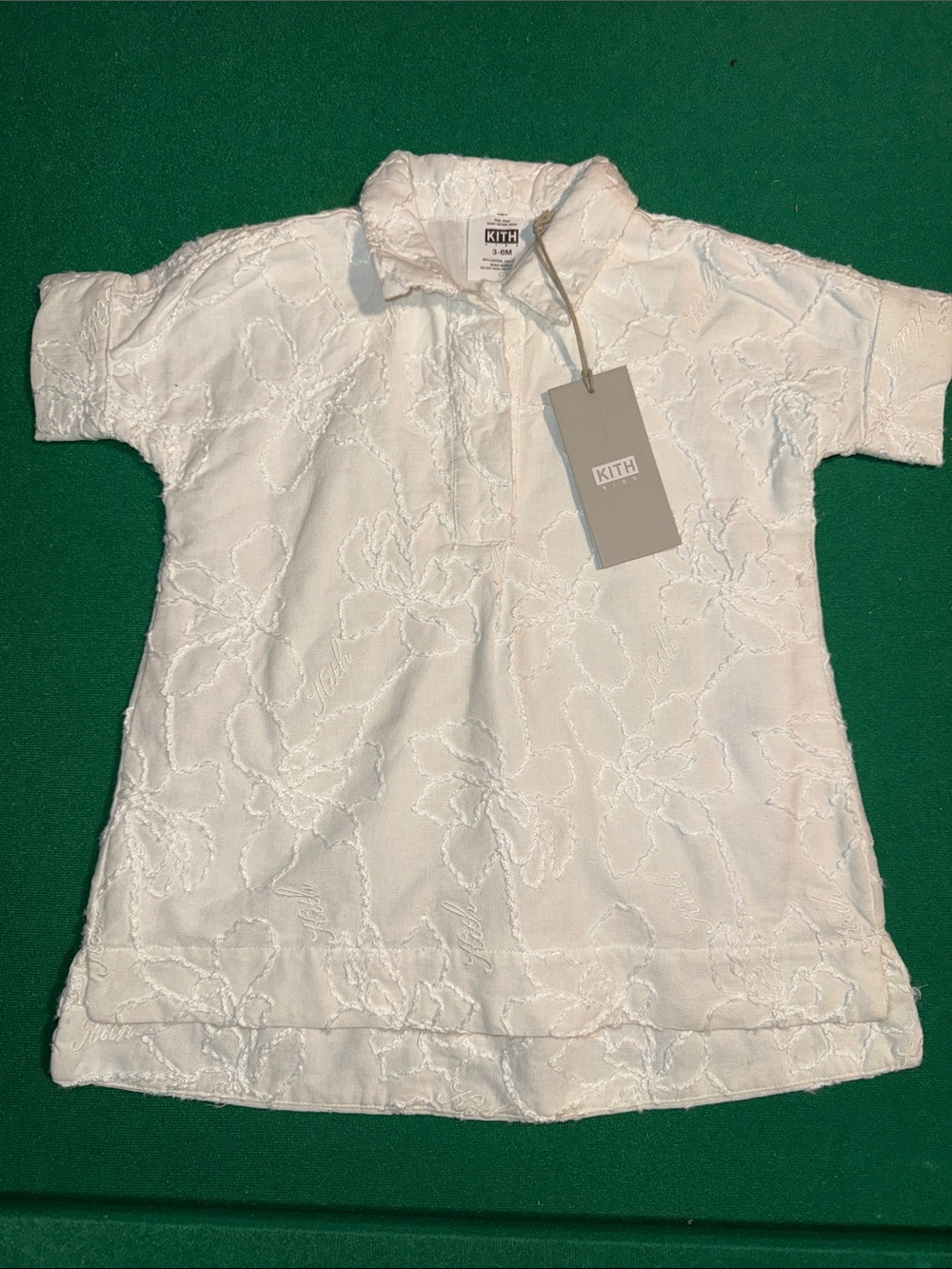 Kith White Floral Embroidered baby dress